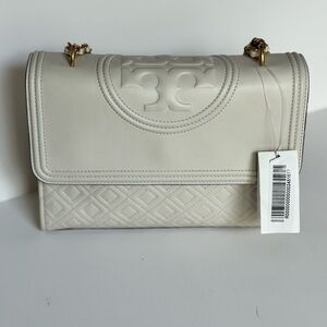 Tory Burch Ivory Small Fleming convertible shoulder Bag